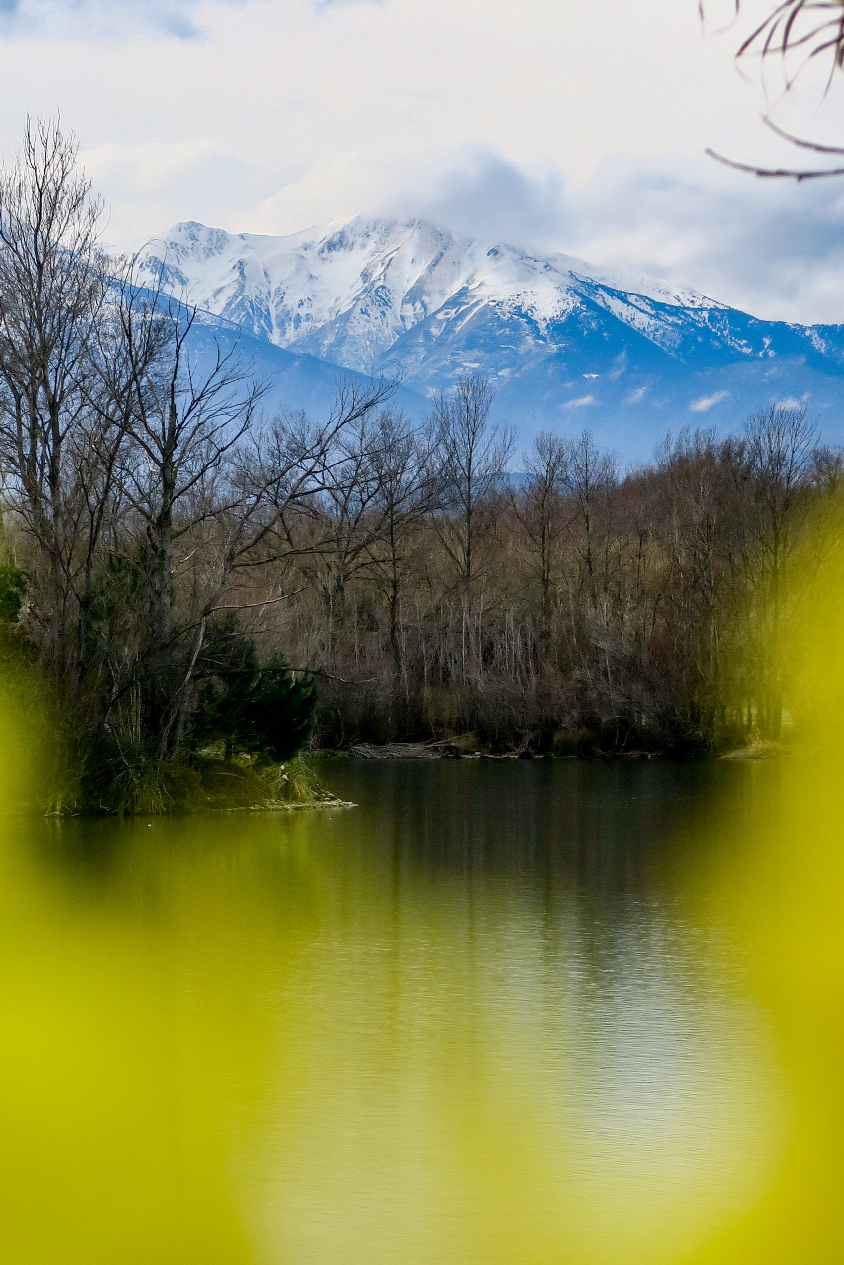 vue sur le canigo depuis l'étang du bouchot