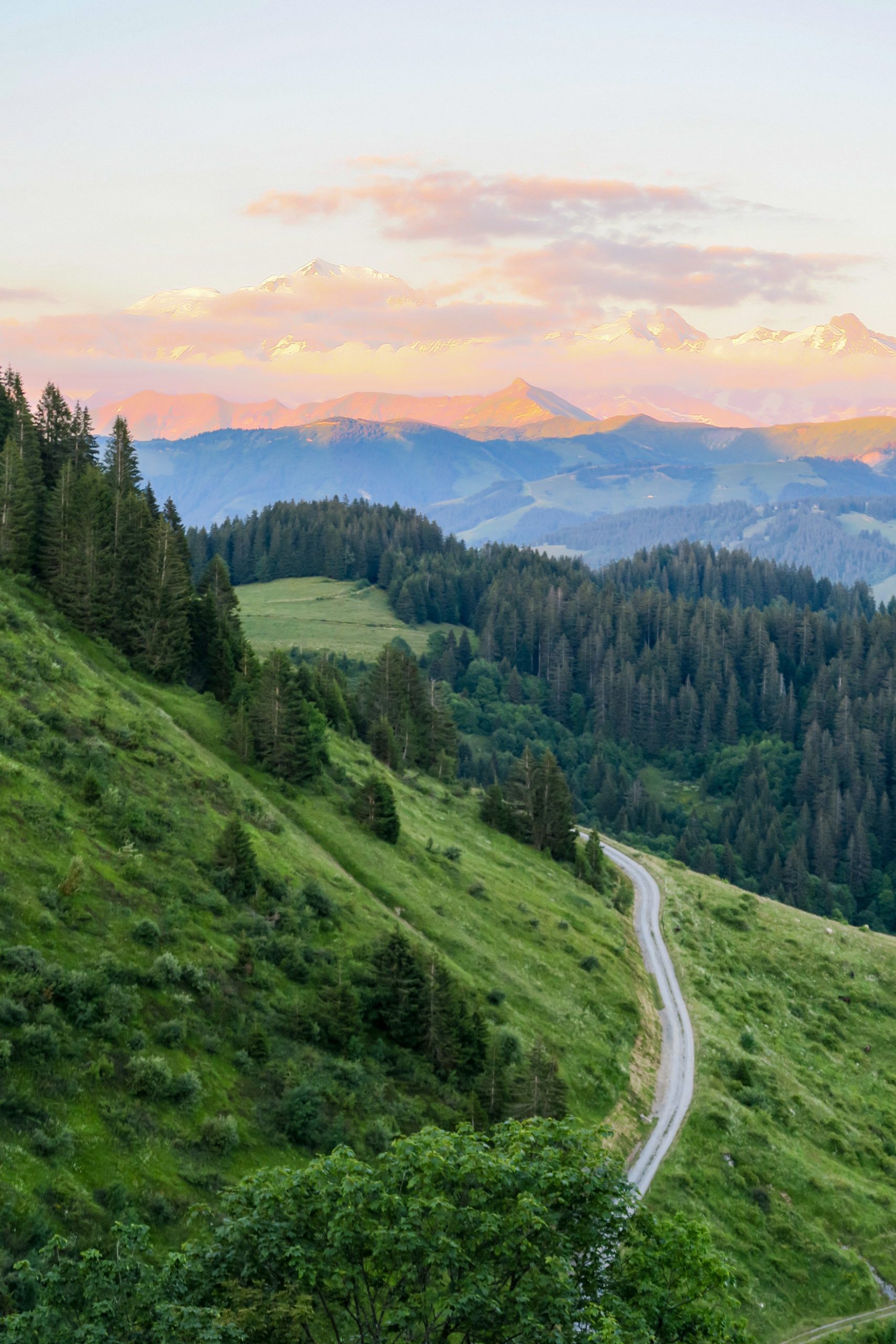 coucher de soleil col de l'arpettaz