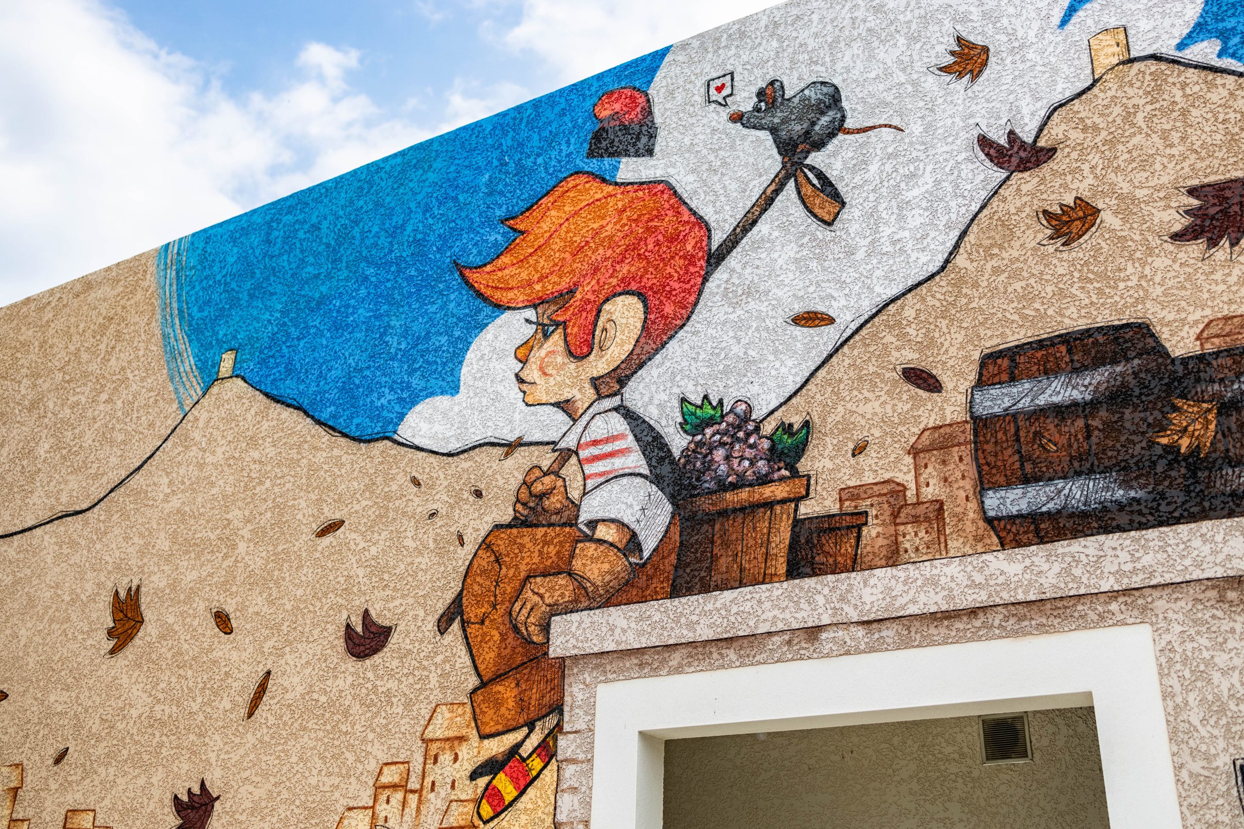 fresque street art ben caillou à Villelongue-dels-Monts